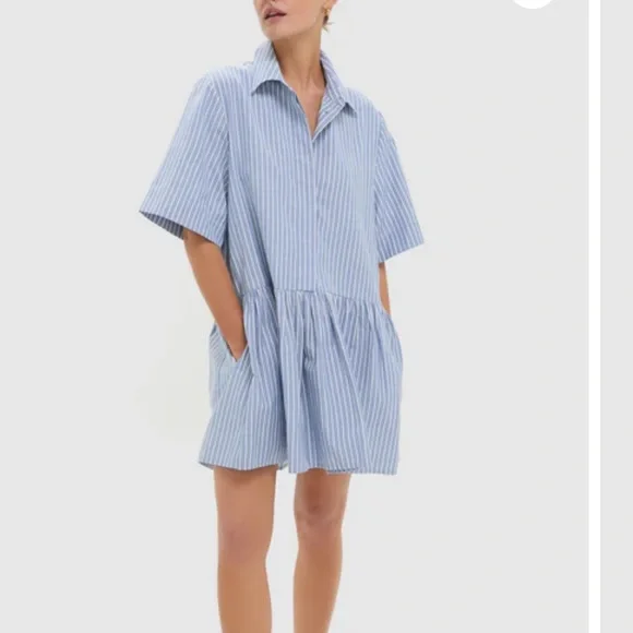 tuckernuck blue striped dress Blue and White Stripe Cotton Poplin Kenzo Dress